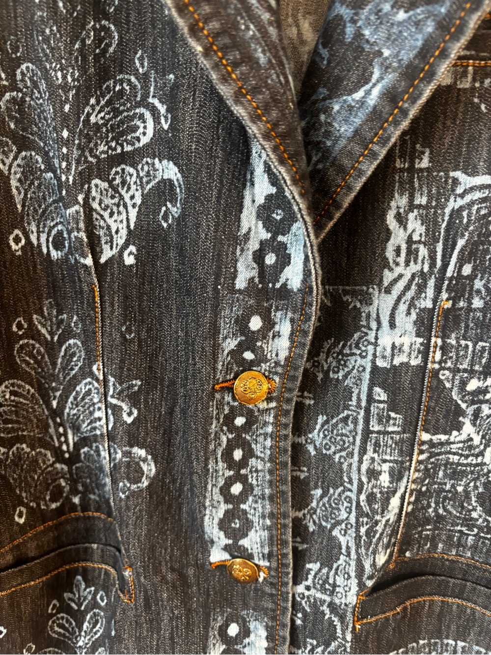 blue Patterned Denim Jacket - Picture 7 of 13